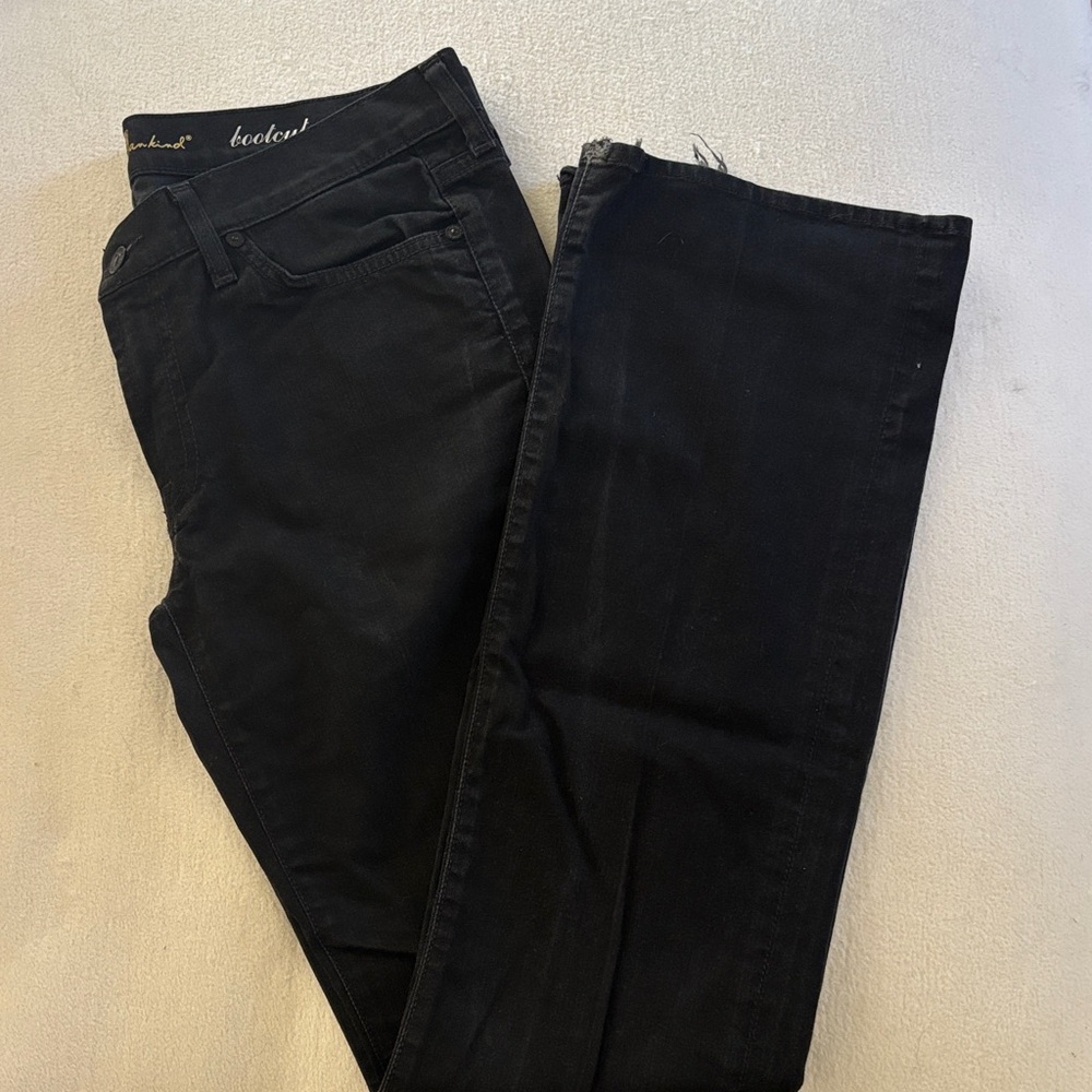 Elegant Black Straight Leg Women's Jeans For all 7 Mankind